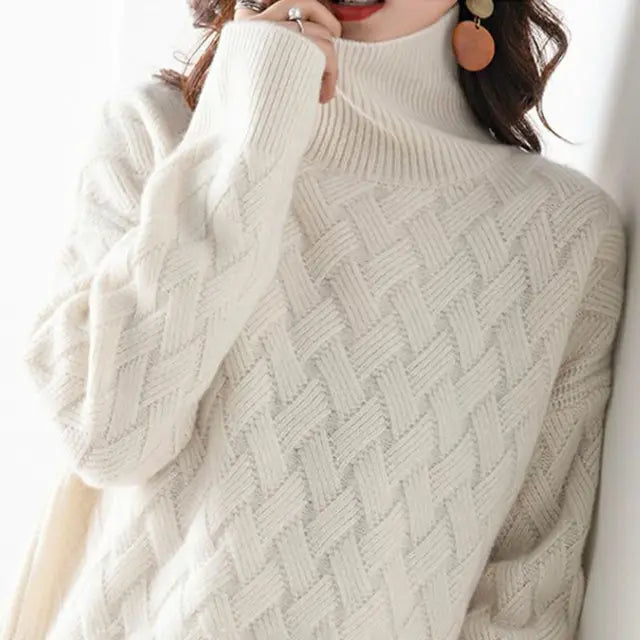 Roos - Dames Gebreide Coltrui Oversized met Comfortabele Pasvorm