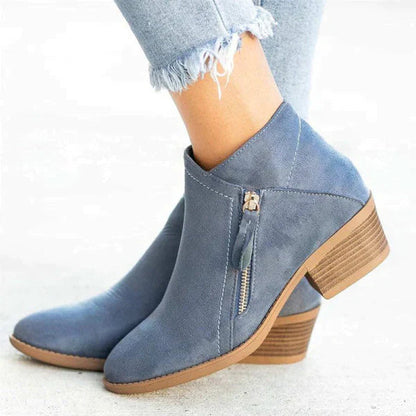 Roos - Elegante Comfort Pumps Dames met Blokhak en Zijrits