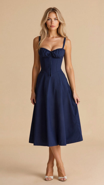Roos - Romantische Bruiloft Gastenjurk Dames met Bustier Lijfje en Zijsplit