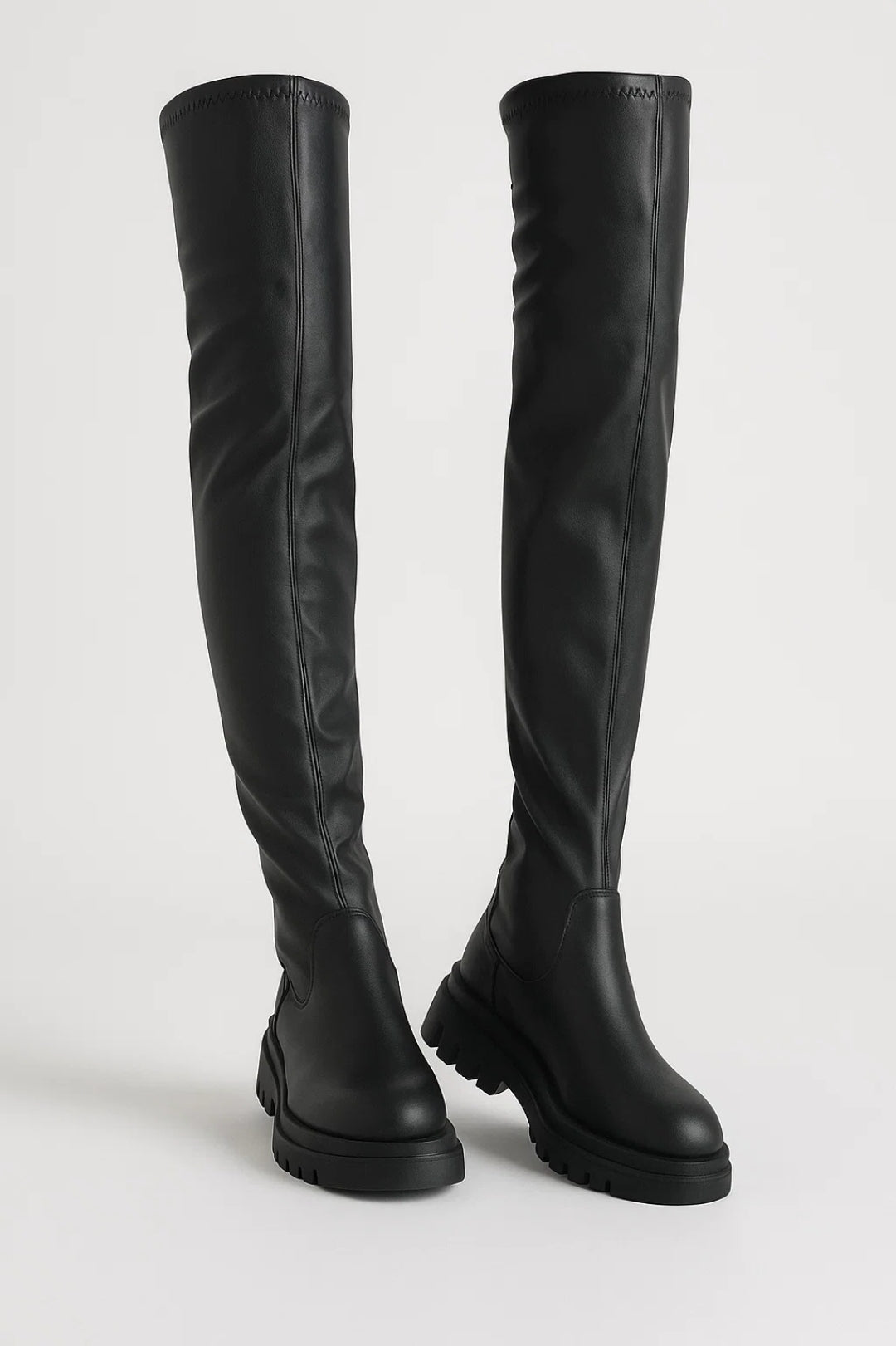Roos - Stoere Hoge Laarzen Dames met Overknee Design en Grove Zool