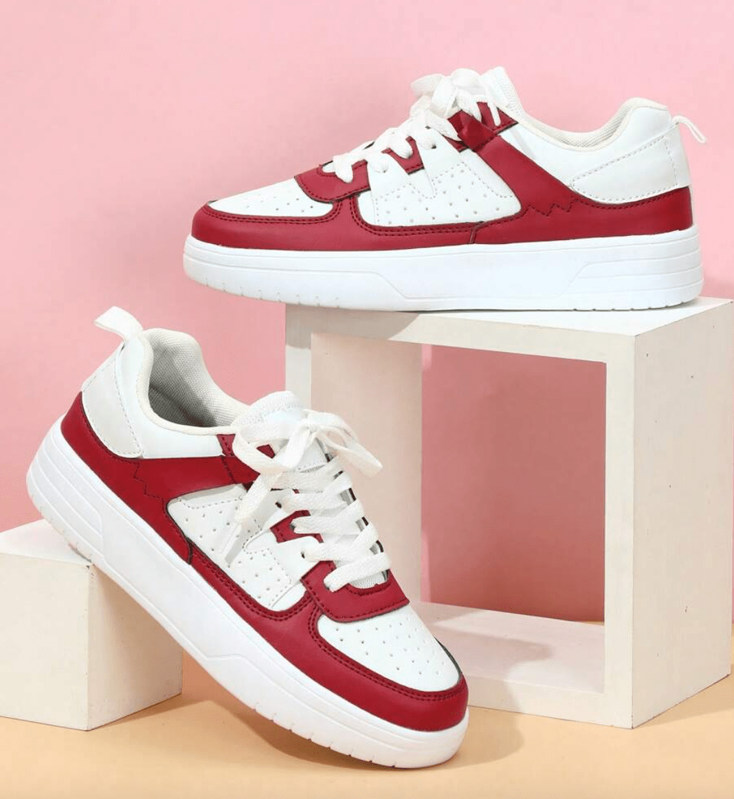 Roos - Trendy Orthopedische Sneakers Dames met Kleurvlakken en Geperforeerde Neus