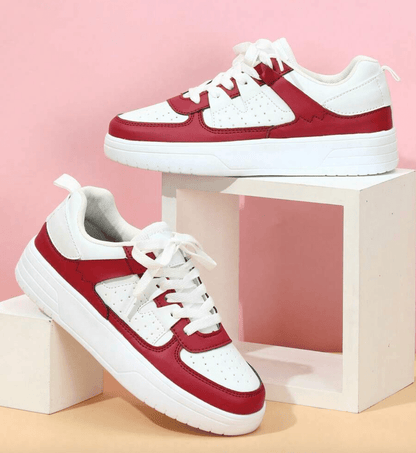 Roos - Trendy Orthopedische Sneakers Dames met Kleurvlakken en Geperforeerde Neus
