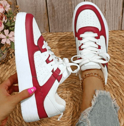Roos - Trendy Orthopedische Sneakers Dames met Kleurvlakken en Geperforeerde Neus