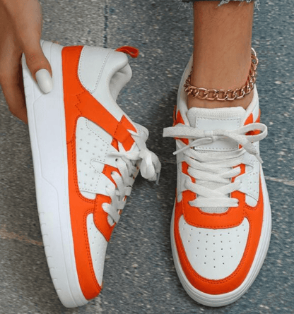 Roos - Trendy Orthopedische Sneakers Dames met Kleurvlakken en Geperforeerde Neus