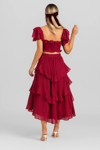 Ruche Jurk met Strikdetail | Romantisch Silhouet | Lichtgewicht en Ademend