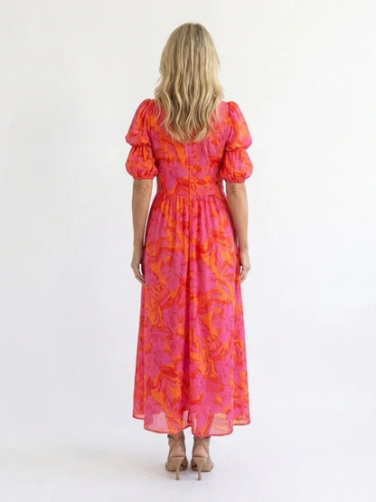 Saar - Boho Zomerjurk Dames met Pofmouwen en Diepe V-hals