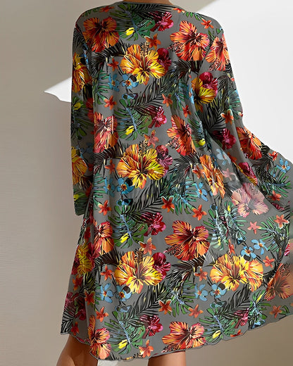 Saar - Feestelijke Bikini Set Dames met Cover-Up en Tropische Print