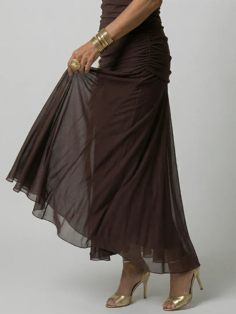 Saar - Vintage Zomerjurk Dames met Schoudervrije Hals en Getailleerde Taille