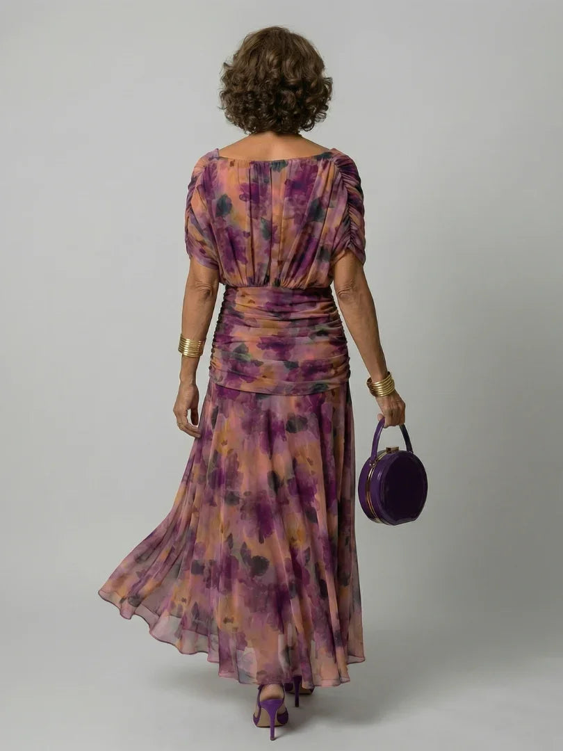 Saar - Vintage Zomerjurk Dames met Schoudervrije Hals en Getailleerde Taille