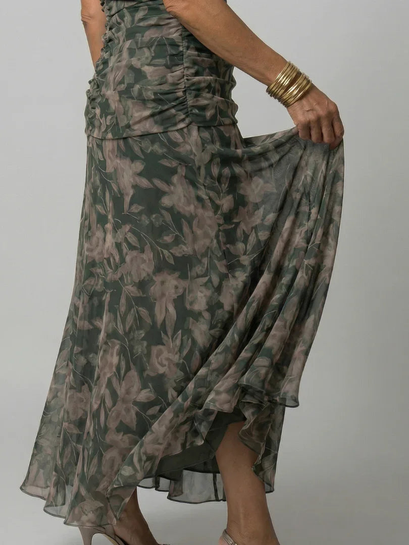 Saar - Vintage Zomerjurk Dames met Schoudervrije Hals en Getailleerde Taille