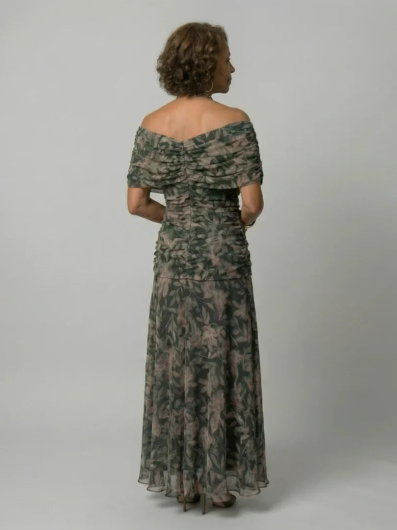 Saar - Vintage Zomerjurk Dames met Schoudervrije Hals en Getailleerde Taille