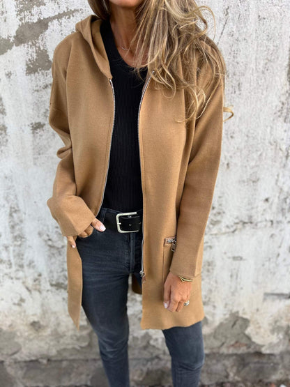 Sanne - Dames Hoodie met Rits en Capuchon Lang Model voor de Herfst