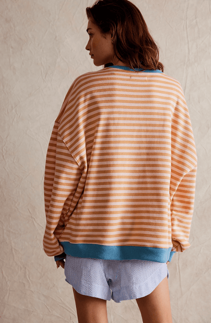 Sanne - Dames Oversized Longsleeve Top met Comfort Pasvorm en Strepen