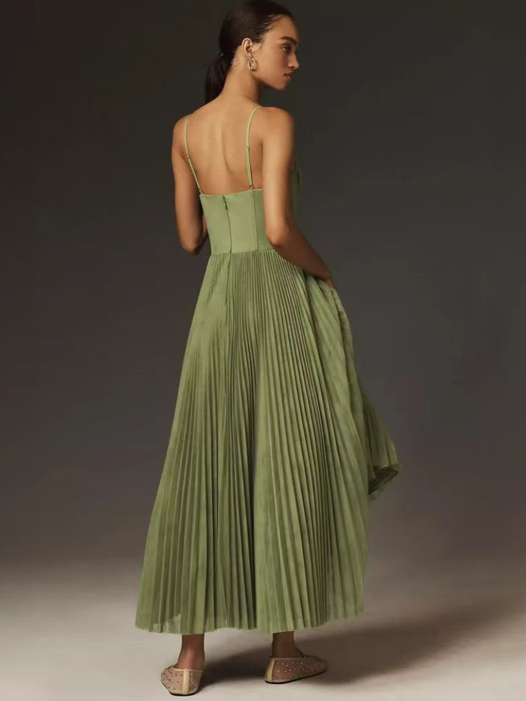 Sanne - Elegante Bruiloft Gastenjurk Dames met Bustier en Geplooide Rok