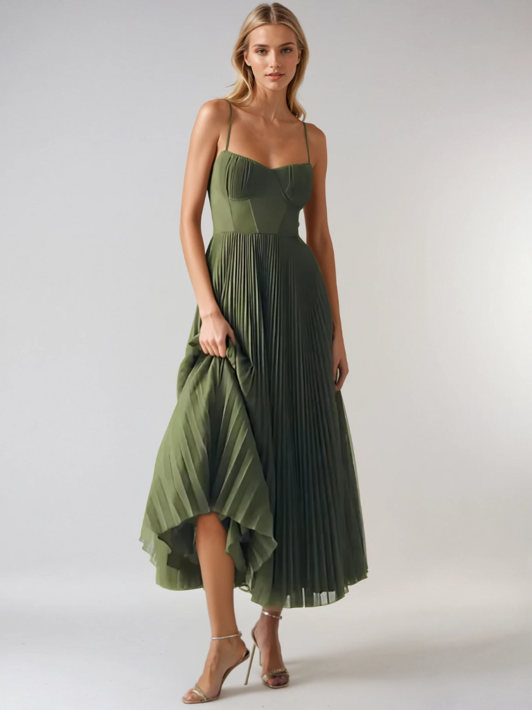 Sanne - Elegante Bruiloft Gastenjurk Dames met Bustier en Geplooide Rok