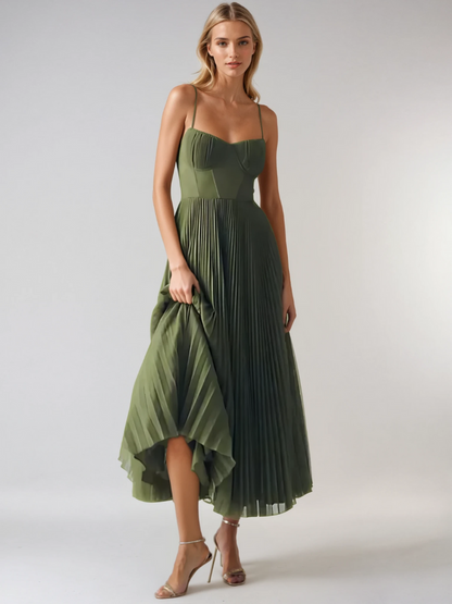 Sanne - Elegante Bruiloft Gastenjurk Dames met Bustier en Geplooide Rok