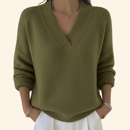 Sanne - Dames Trui Cashmere Stijl met V-hals
