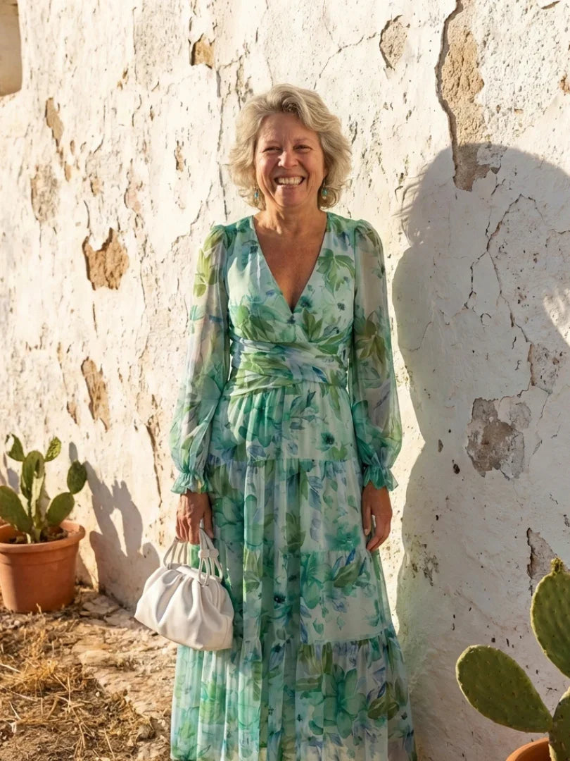 Sanne - Elegante Zomerjurk Dames met V-hals en Wikkeleffect