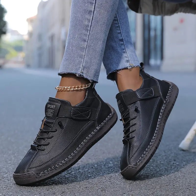 Sanne - Stoere Comfort Sneakers Dames met Veters en Klittenbandsluiting