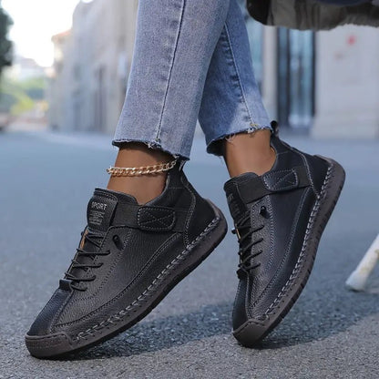 Sanne - Stoere Comfort Sneakers Dames met Veters en Klittenbandsluiting