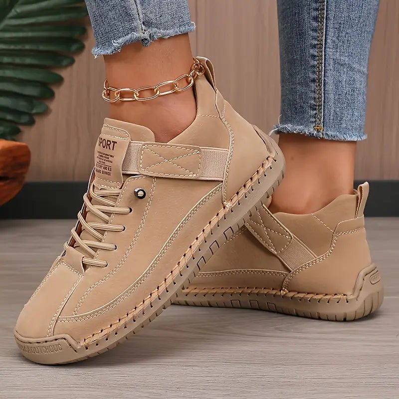 Sanne - Stoere Comfort Sneakers Dames met Veters en Klittenbandsluiting