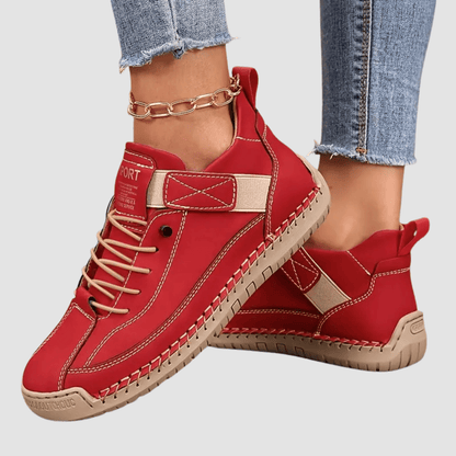 Sanne - Stoere Comfort Sneakers Dames met Veters en Klittenbandsluiting