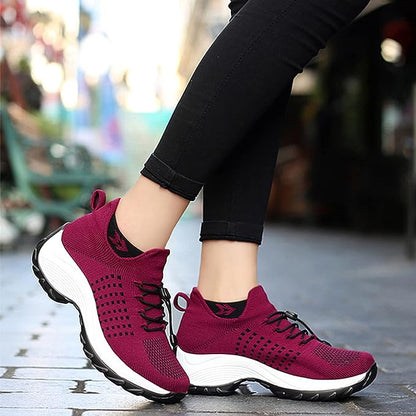 Sanne - Stoere Orthopedische Sneakers Dames met Veerkrachtige Zool en Vetersluiting