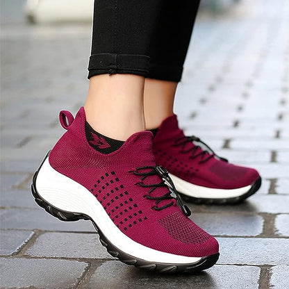 Sanne - Stoere Orthopedische Sneakers Dames met Veerkrachtige Zool en Vetersluiting