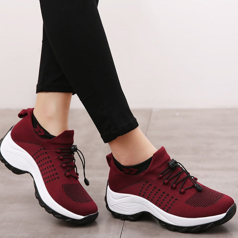 Sanne - Stoere Orthopedische Sneakers Dames met Veerkrachtige Zool en Vetersluiting