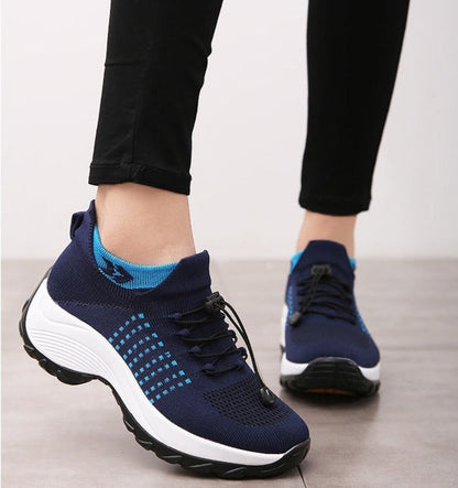 Sanne - Stoere Orthopedische Sneakers Dames met Veerkrachtige Zool en Vetersluiting