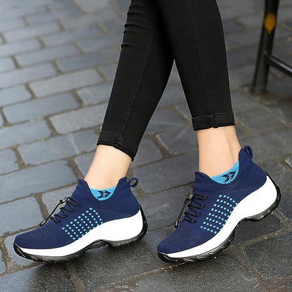 Sanne - Stoere Orthopedische Sneakers Dames met Veerkrachtige Zool en Vetersluiting