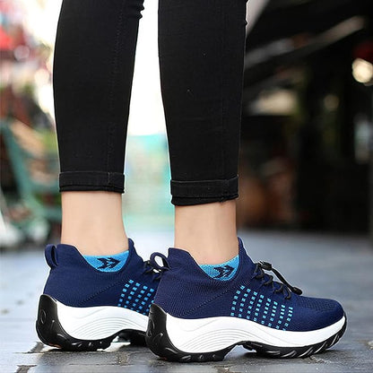 Sanne - Stoere Orthopedische Sneakers Dames met Veerkrachtige Zool en Vetersluiting