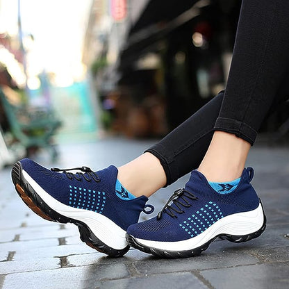 Sanne - Stoere Orthopedische Sneakers Dames met Veerkrachtige Zool en Vetersluiting