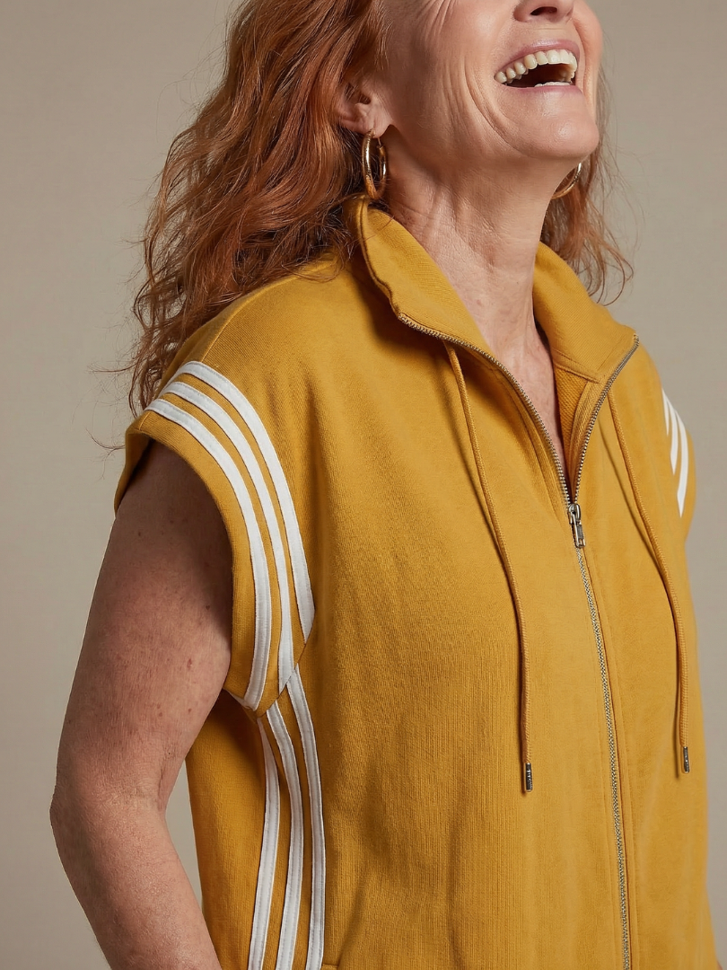 Sanne - Stoere Wijde Linnen Jumpsuit Dames met Capuchon en Ritssluiting