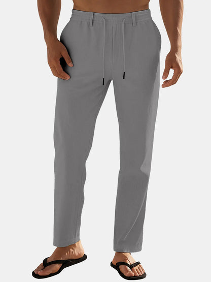 Sem - Casual Linnen Broek Heren met Elastische Taille en Trekkoord