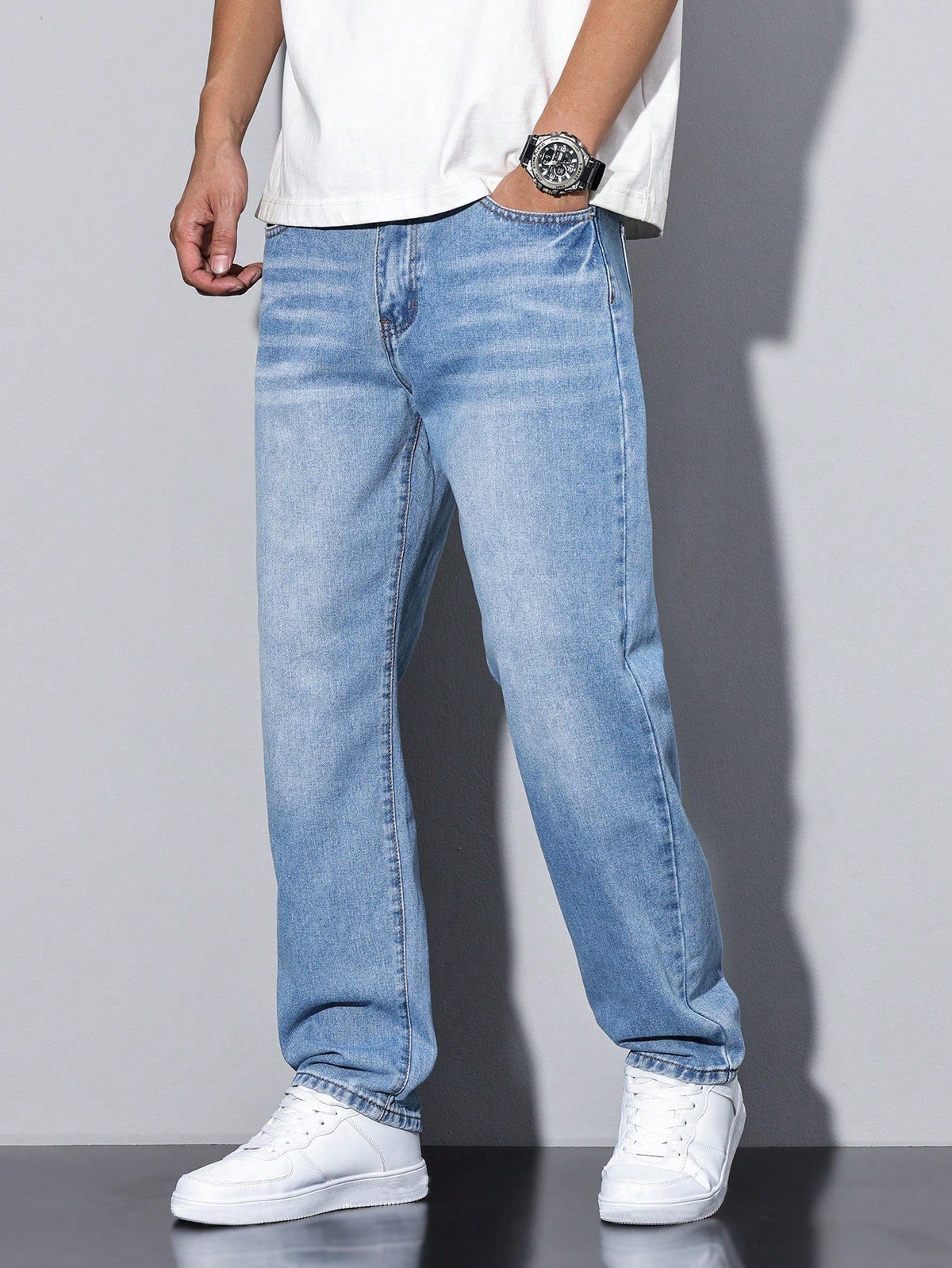 Sem - Heren Jeans Casual Smart met Rechte Pijp en Comfortabele Pasvorm