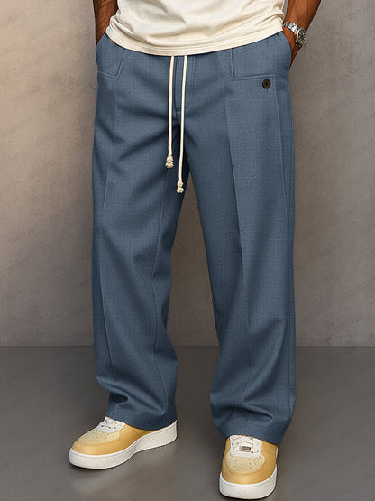 Sem - Heren Oversized Broek met Wijde Pasvorm en Trekkoord Taille