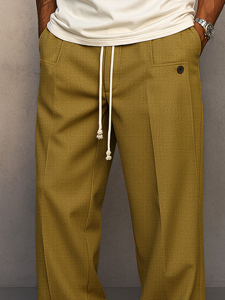 Sem - Heren Oversized Broek met Wijde Pasvorm en Trekkoord Taille