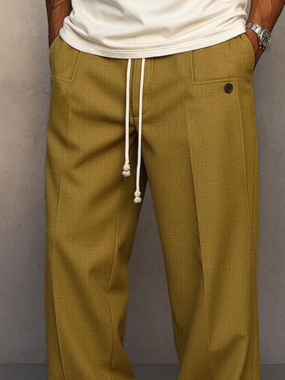 Sem - Heren Oversized Broek met Wijde Pasvorm en Trekkoord Taille