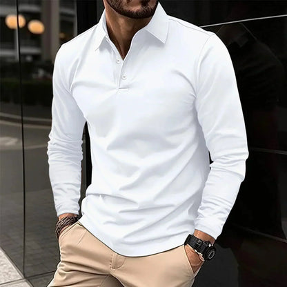Sem - Klassieke Polo Heren Longsleeve met Kraag en Knoopsluiting