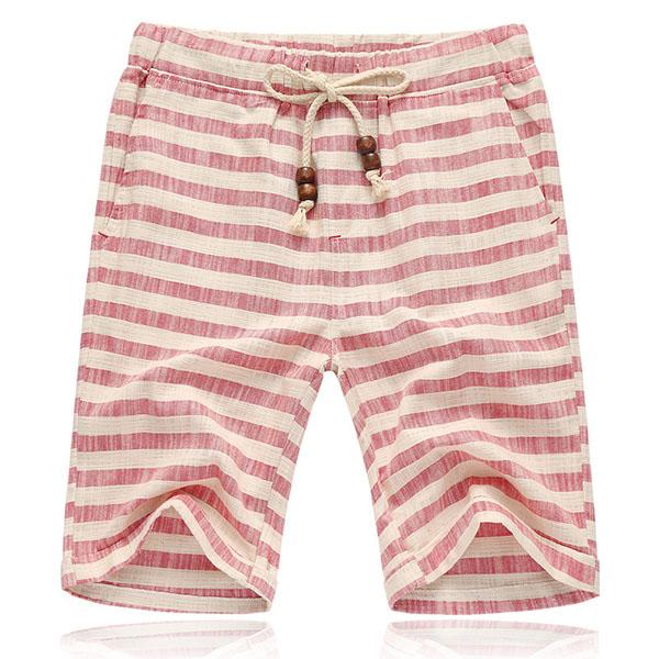 Sem - Stoere Linnen Korte Broek Heren met Elastische Taille en Koord