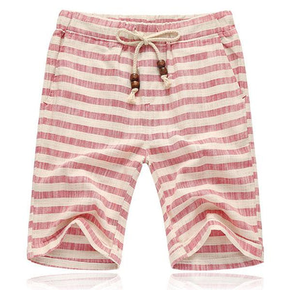Sem - Stoere Linnen Korte Broek Heren met Elastische Taille en Koord