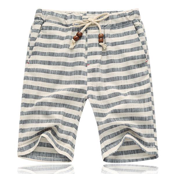 Sem - Stoere Linnen Korte Broek Heren met Elastische Taille en Koord