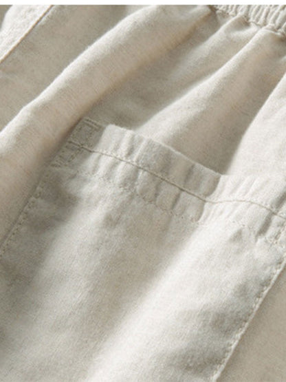 Sem - Stoere Linnen Zomer Set Heren met Korte Mouw Overhemd en Broek
