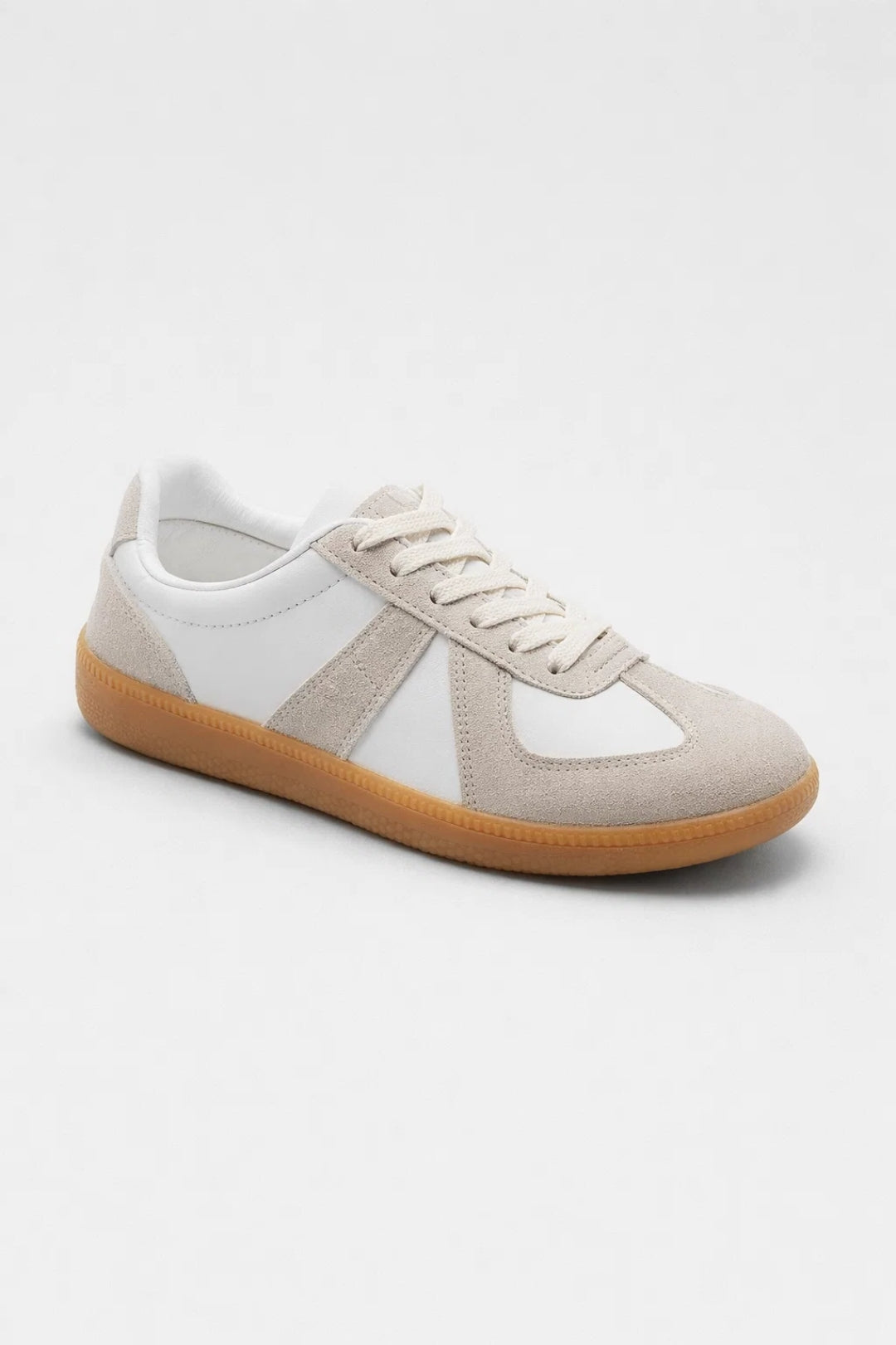 Sneakers Dames - Retro Sportstijl met Gumzool en Veters | Klassiek