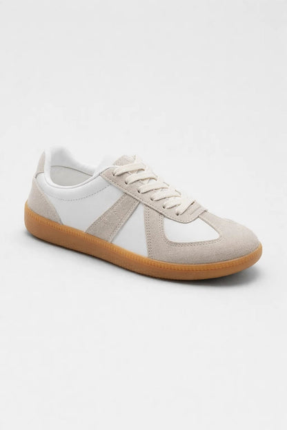 Sneakers Dames - Retro Sportstijl met Gumzool en Veters | Klassiek