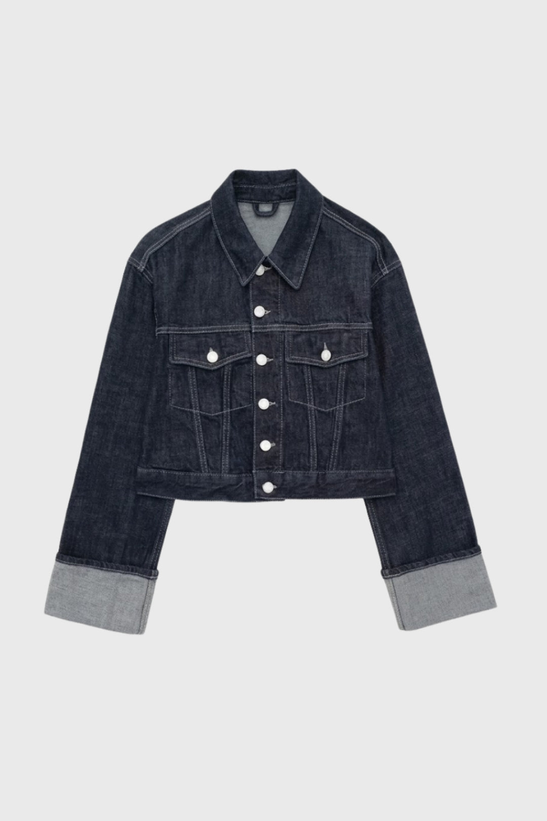 Spijkerjasje Dames - Cropped Fit met Omgeslagen Mouwen | Casual