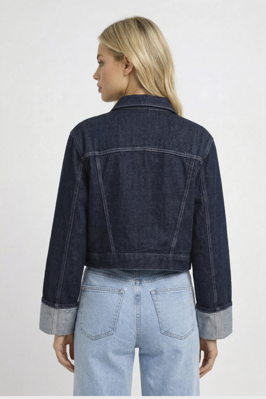 Spijkerjasje Dames - Cropped Fit met Omgeslagen Mouwen | Casual