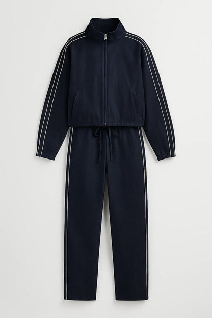 Sportieve Denim Set | Relaxed Fit Met Strependetail | Casual en Eigentijds