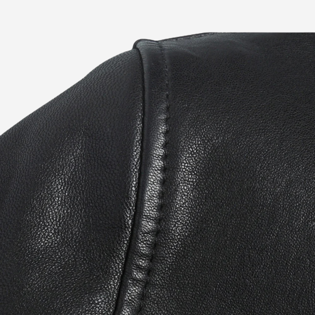 Stijn - Heren Biker Jack Leren Stijl met Ritssluiting en Opstaande Kraag